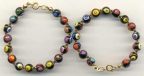 8mm Millefiori & "Black, Black" Bracelet